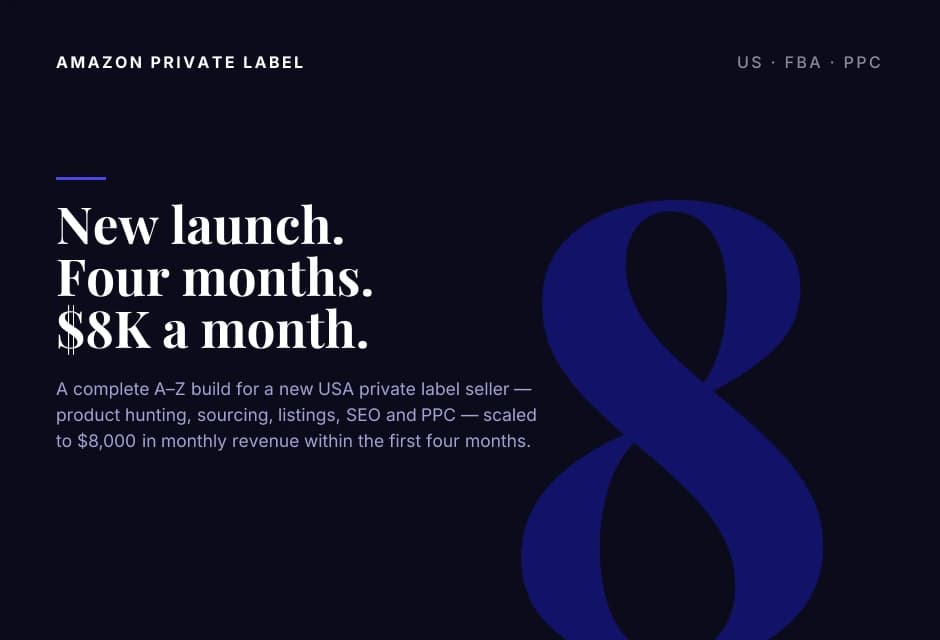 New Launch to $8,000 a Month in Four Months.