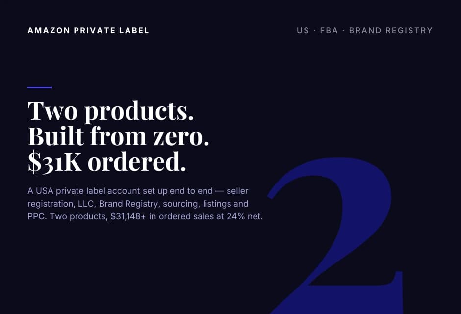 Two Products. $31,148 in Ordered Sales.